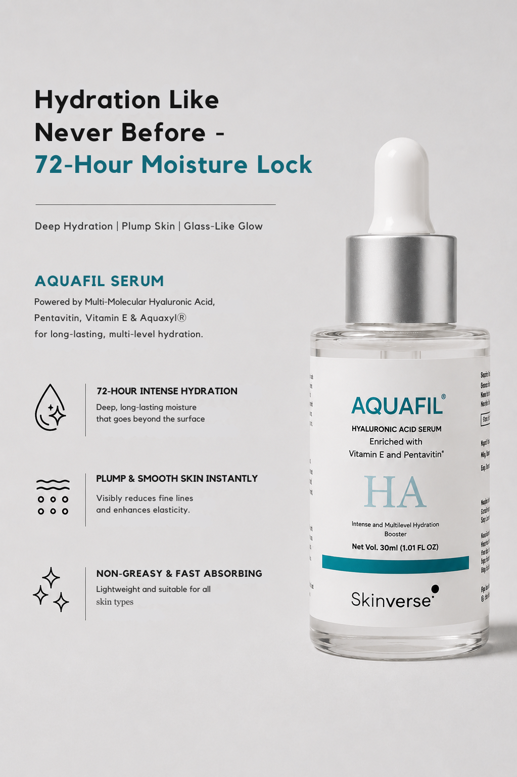 Aquafil Multilevel Hydration Serum | Deep Hydration with Hyaluronic Acid