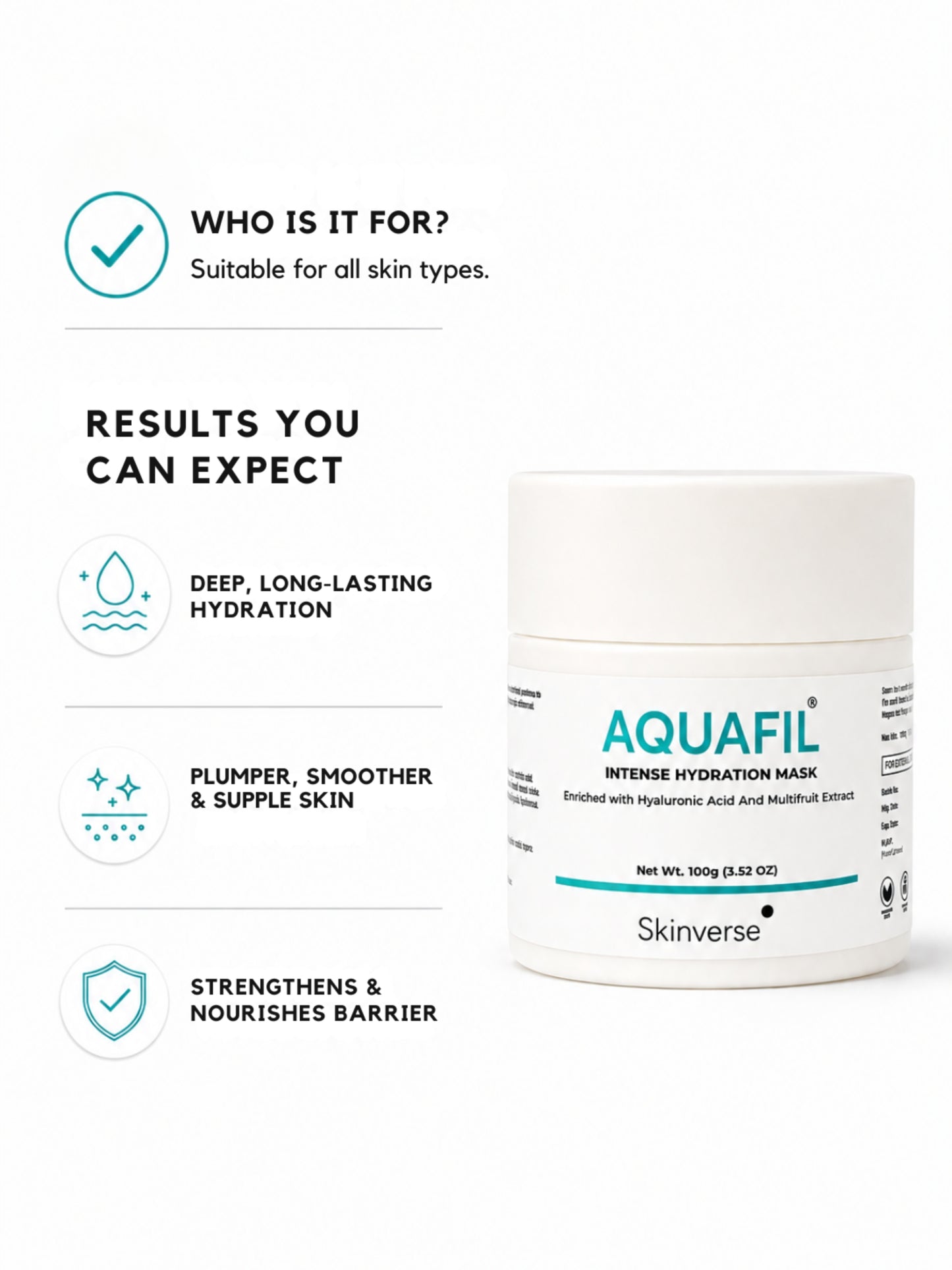 Aquafil Intense Hydration Mask | Hyaluronic Acid Skincare