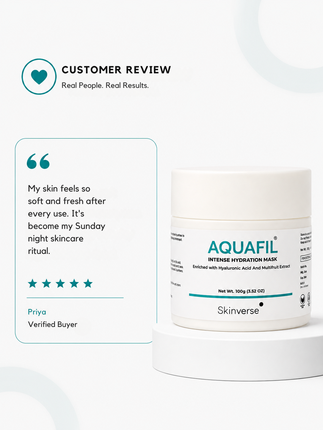 Aquafil Intense Hydration Mask | Hyaluronic Acid Skincare