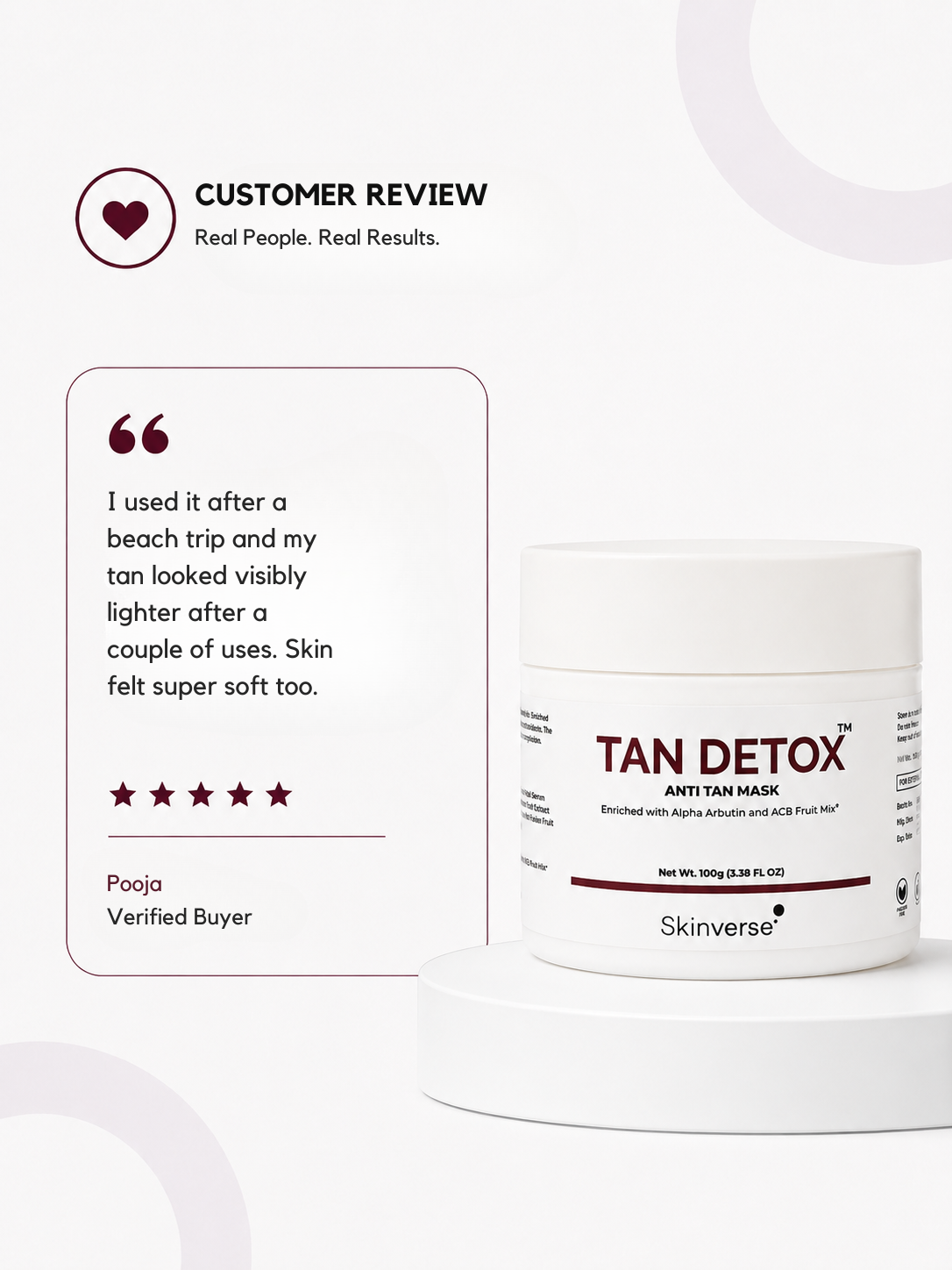 Tan Detox Mask | Instant Tan Removal & Skin Brightening